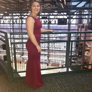 Red floor length dress